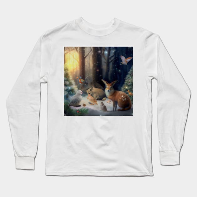 Mystical Winter Series Long Sleeve T-Shirt by VISIONARTIST